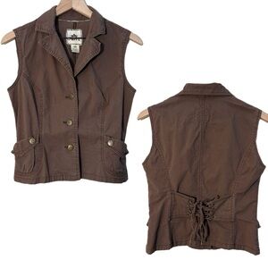 NORI Vintage Chocolate Brown Western Country Vest M.